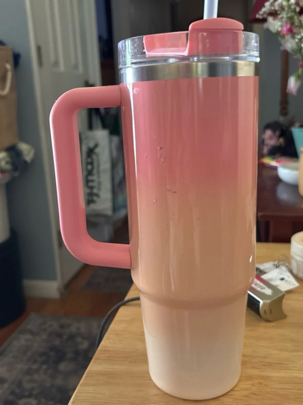 Stanley Limited Edition Pink Mesa Sunset to Cream Ombre Travel Mug with Handle